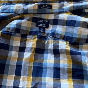 Slim untucked J Crew Male button up with plaid design